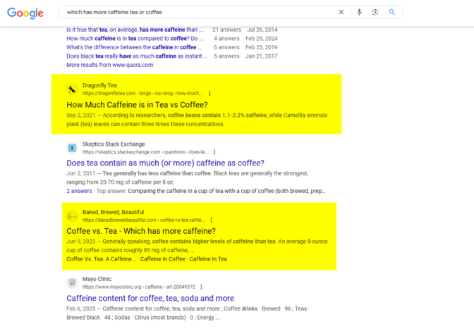 AI Overview citations in traditional search results