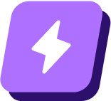 a purple square with a white lightning bolt on it